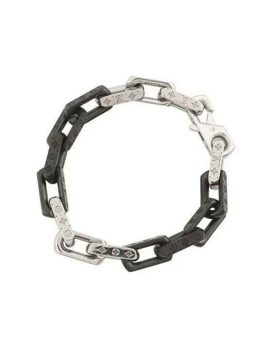 Louis Vuitton Bracelet Monogram Chain L Black - Picture 1 of 9